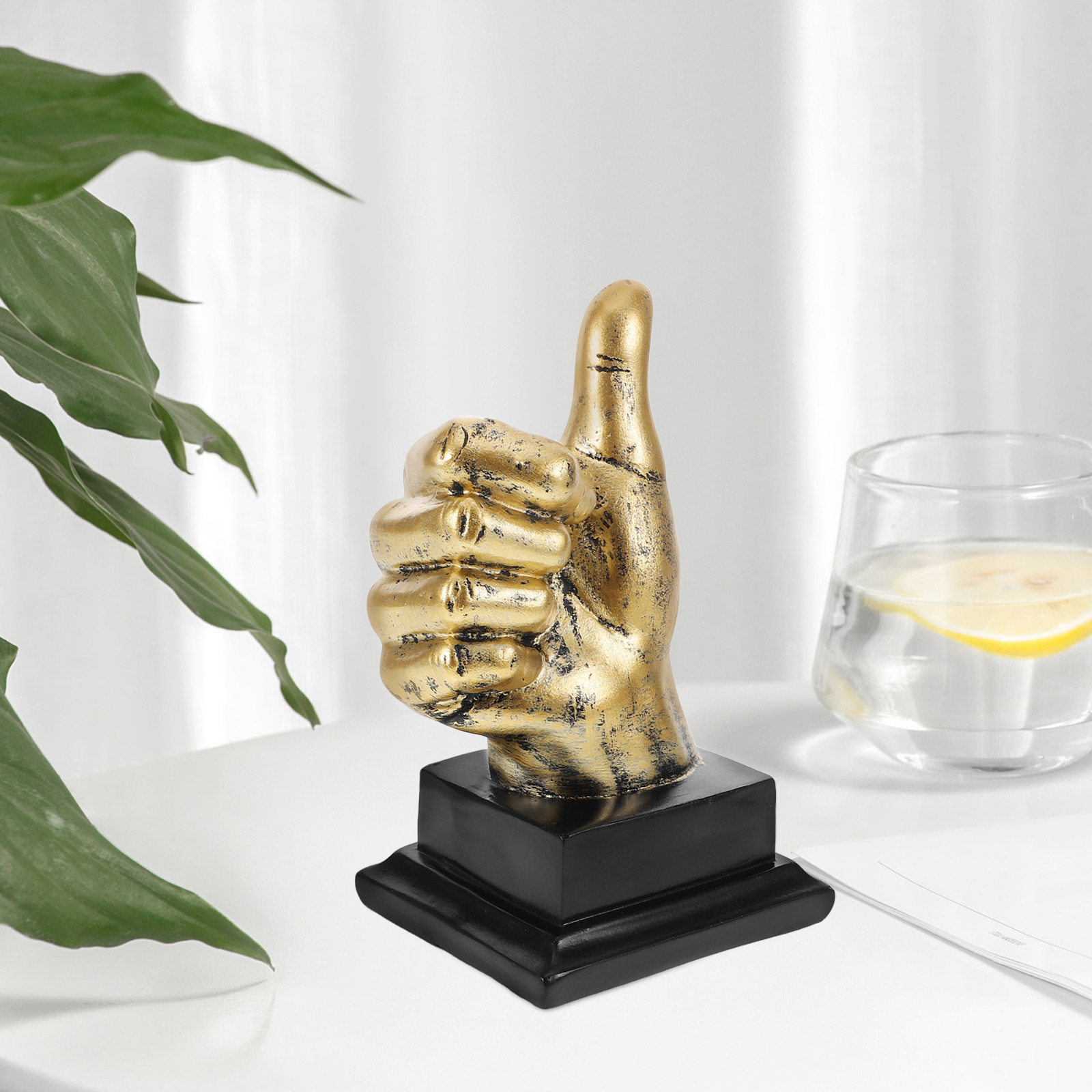 Party Games Competition - Neuartige Harz-Dekofigur „Daumen Hoch“ – Stabiler,
