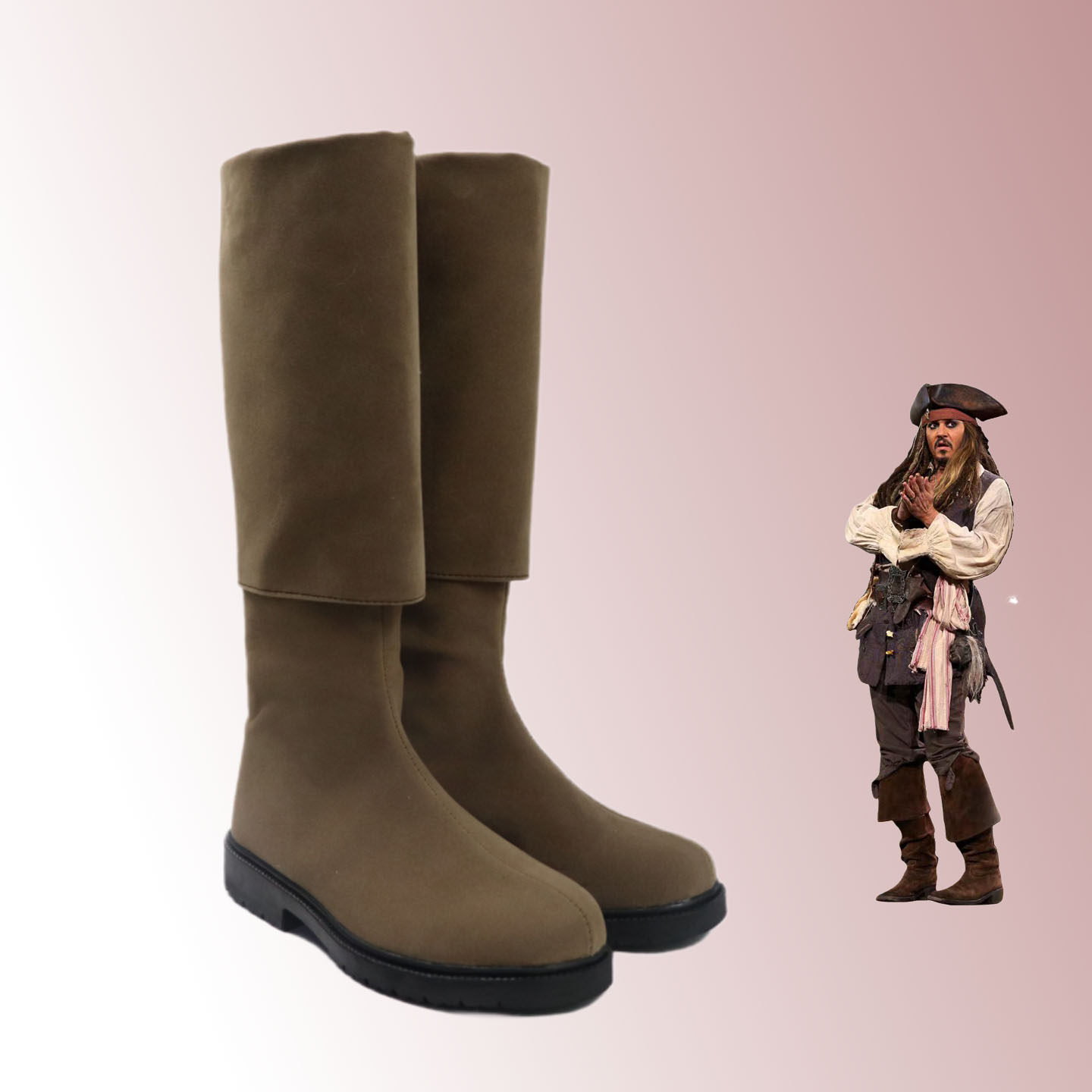 Party Games Jack - Jack Sparrow Cosplay-Schuhe, braune Stiefel, Spiel,