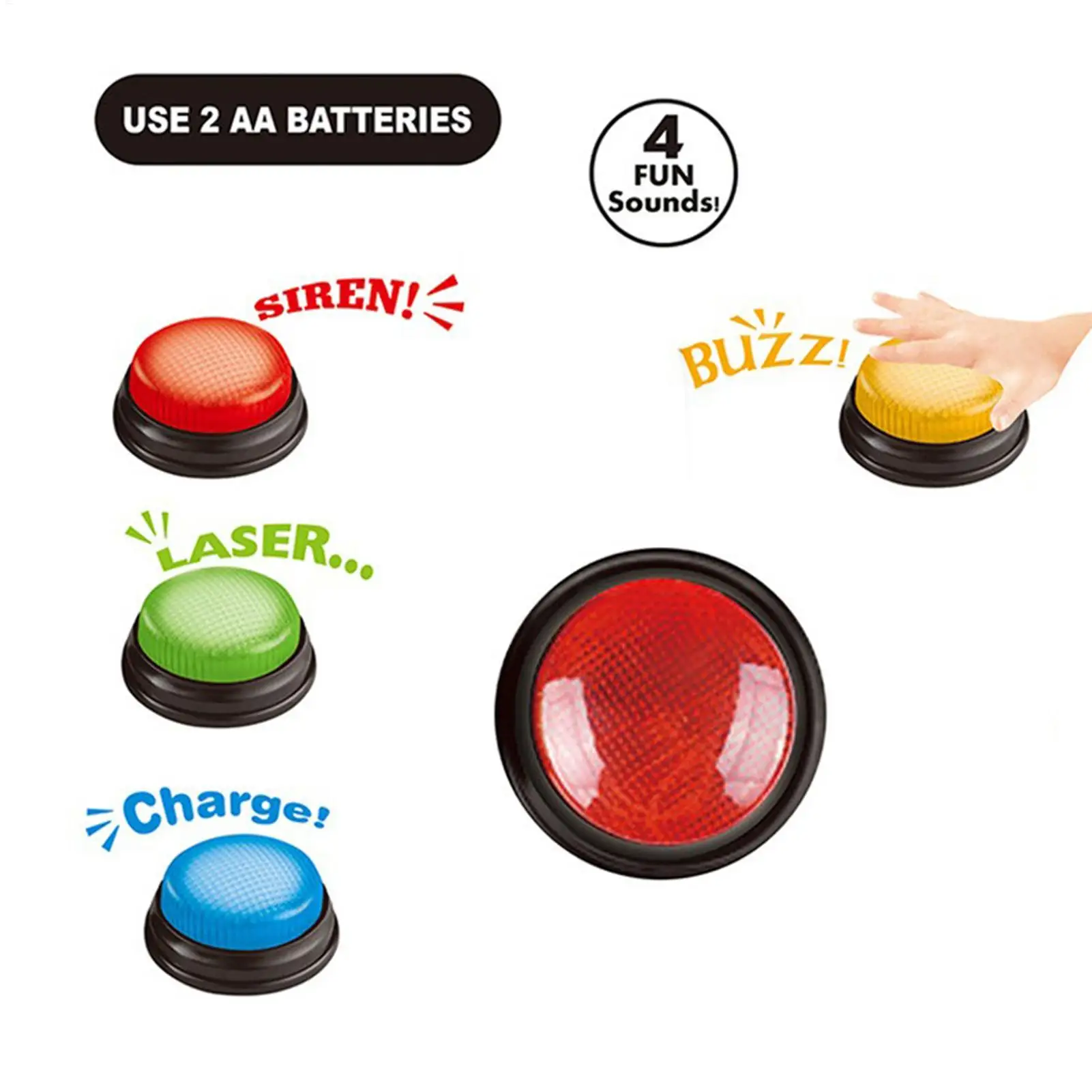Party Games Competition - Spiel-Buzzer 4-teiliges Schnellantwort-Set mit Lichtern für