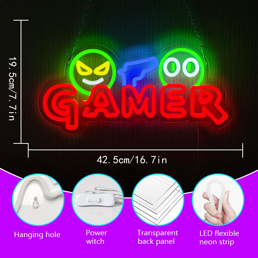 Gamer Neon-Schild LED-Wandleuc – Party Games School Bewertung und Preis