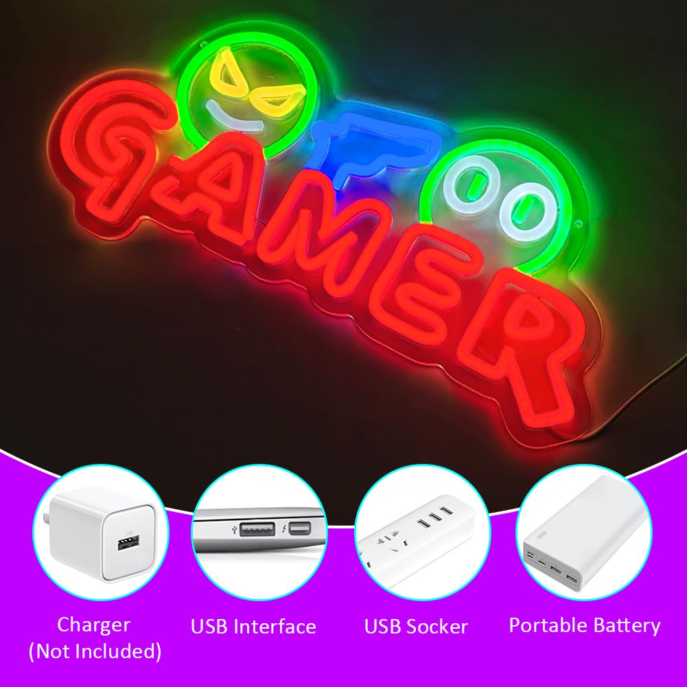 Gamer Neon-Schild LED-Wandleuc – Party Games School Bewertung und Preis