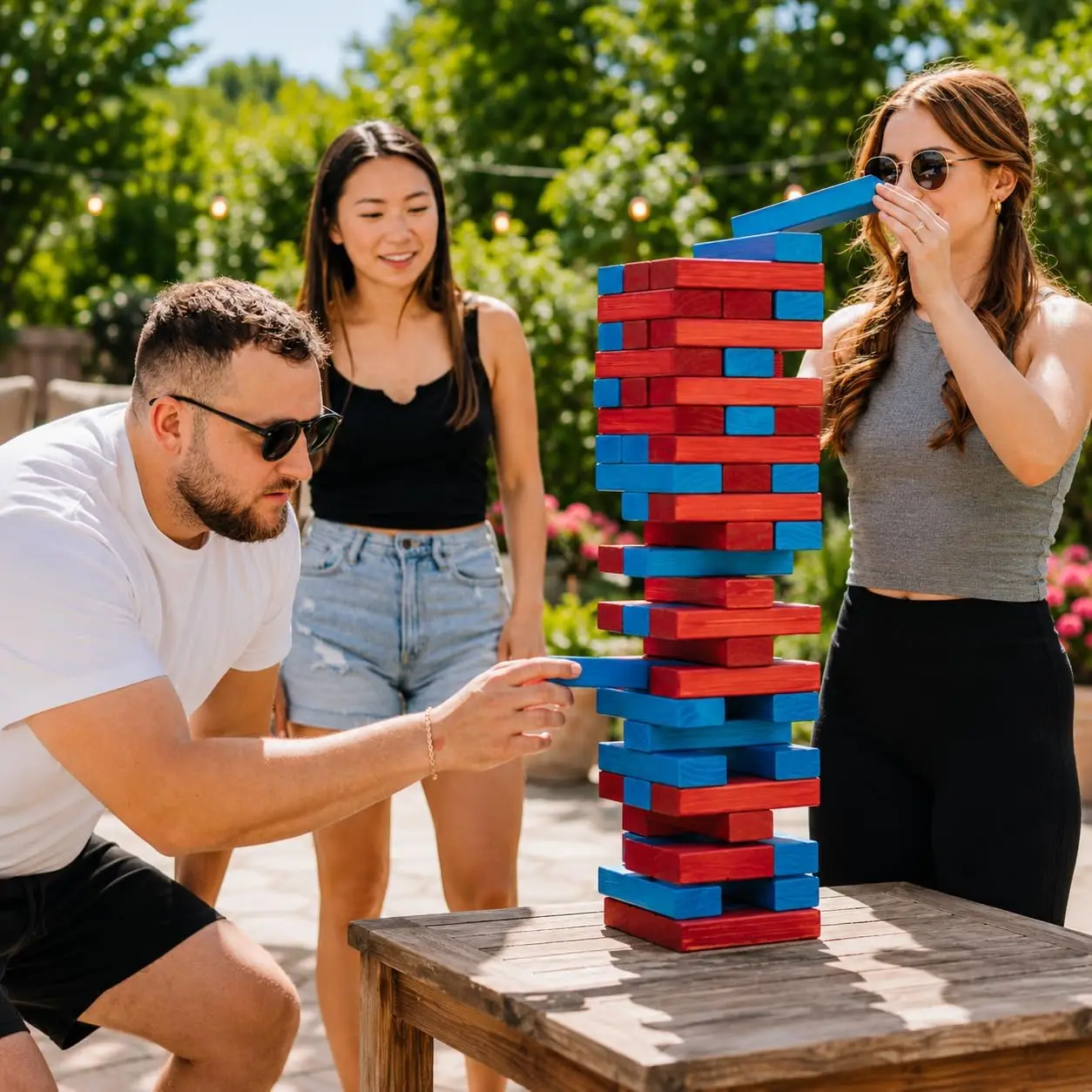 Riesiges Umstürzturm-Holzblock – Party Games Adults Indoor Bewertung und Preis