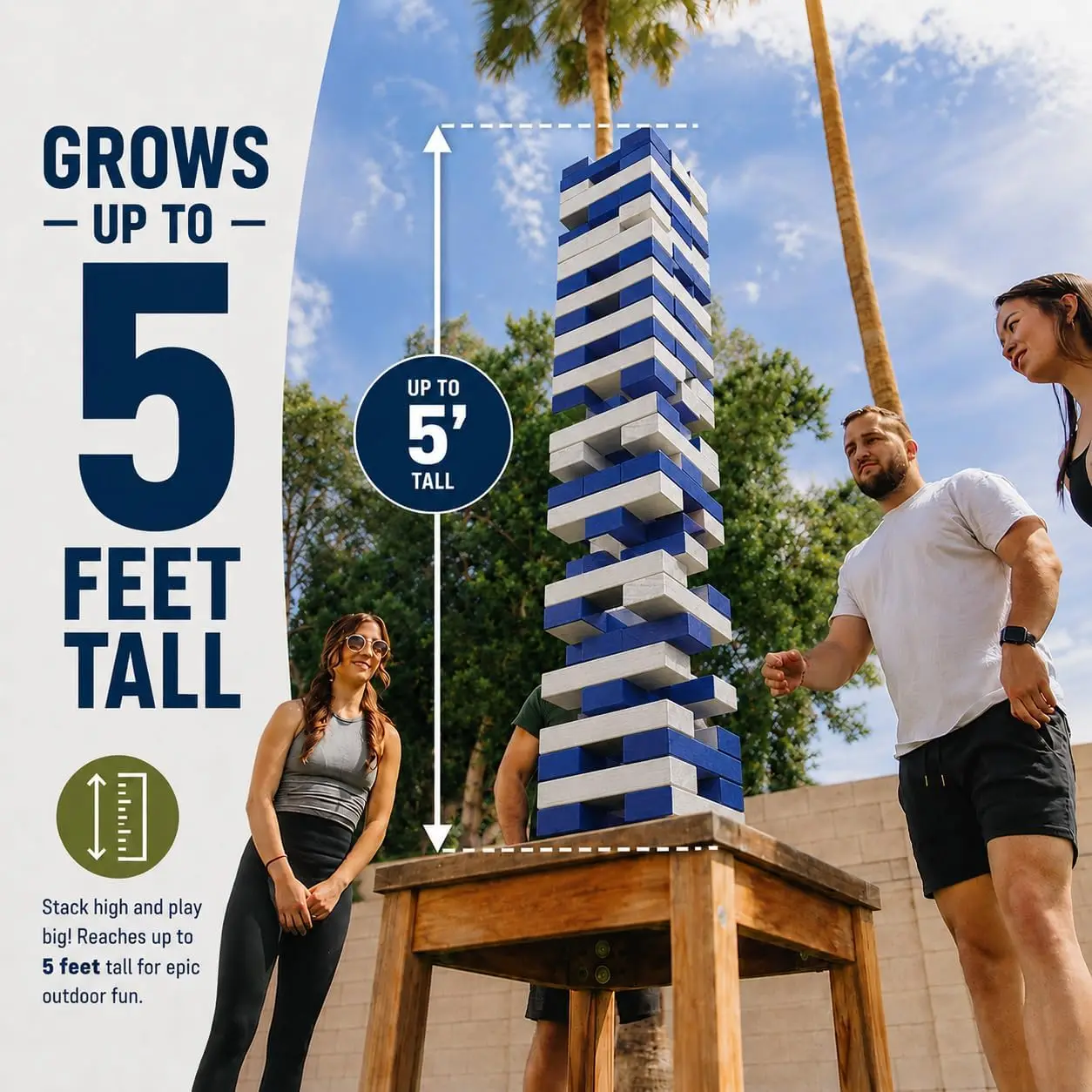 Riesiges Umstürzturm-Holzblock – Party Games Adults Indoor Bewertung und Preis